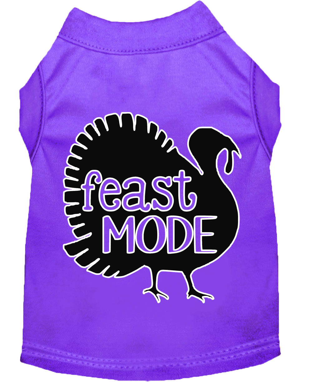 Feast Mode Screen Print Dog Shirt Purple Med